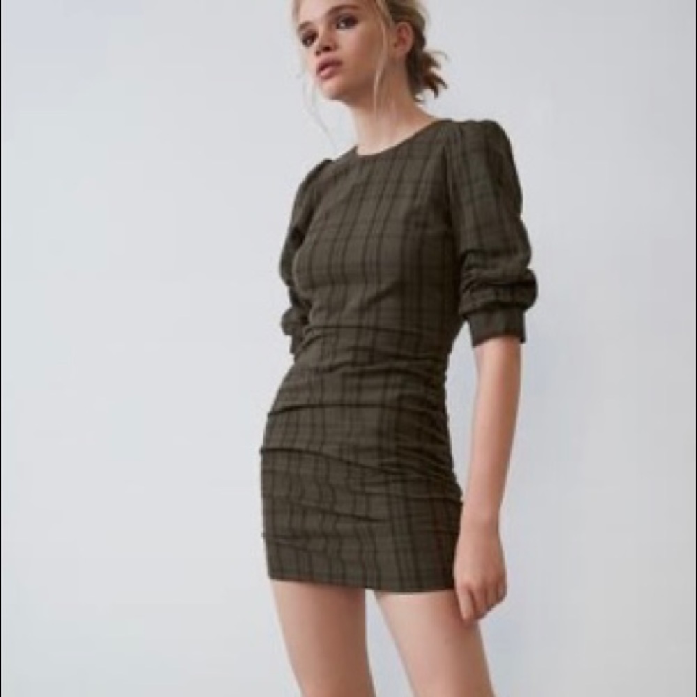 Zara Plaid Mini Dress